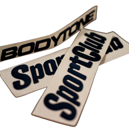 Custom rubber sticker high thickness logo stickers attached to the curved object surface