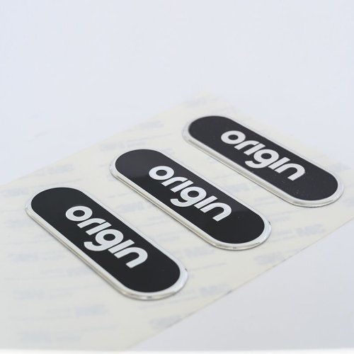 Mirror aluminum sign sticker metal embossed sign 3M self-adhesive sticker