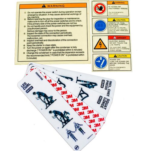 Warning stickers fitness equipment 3M self-adhesive  not easy to fall off