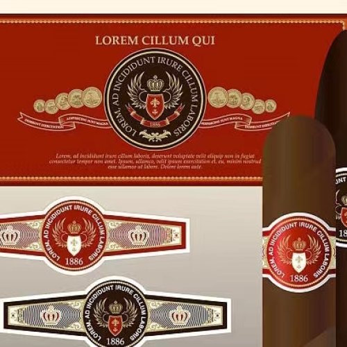Custom embossing logo cigar band packaging labels sticker cigar box label sticker