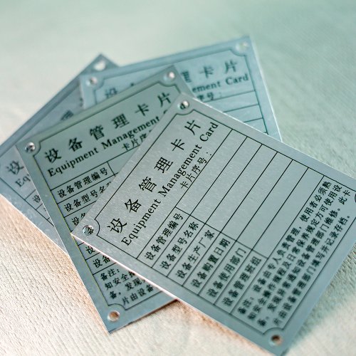 Custom sign etched stainless steel label equipment logo steel nameplate sticker printing stainless steel label