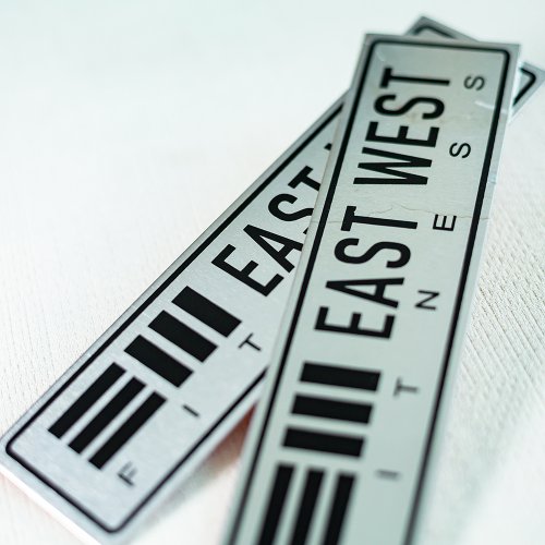 Custom stainless steel electrocast metal label stickers custom equipment tip stickers