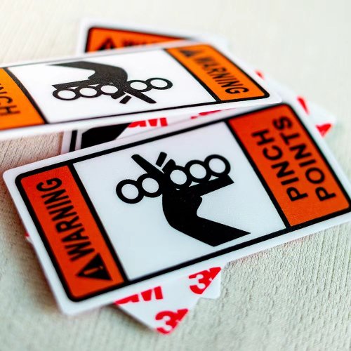 High quality custom smoothed plastic stickers custom fitness equipment warning stickers