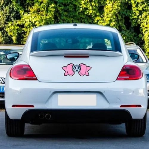 Custom waterproof vinyl die-cut label stickers custom plastic transfer bowknot car trim stickers