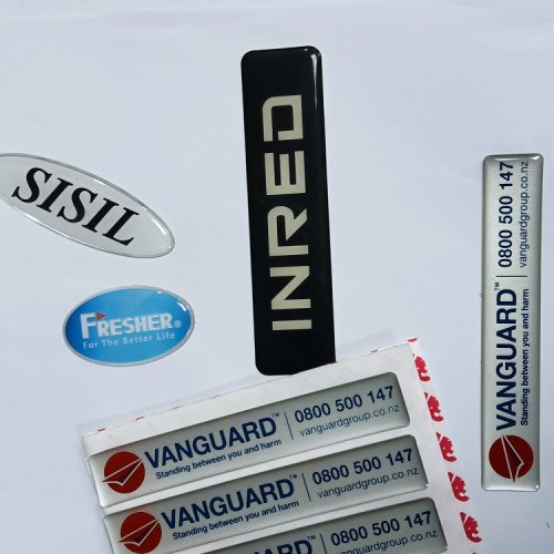 Custom transparent 3D dome epoxy trademark stickers custom rectangular screen printed label stickers