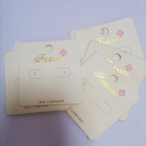 Custom premium gold foil hanging tag cardboard rectangle product printed sticker main hang tags and hangtag packaging