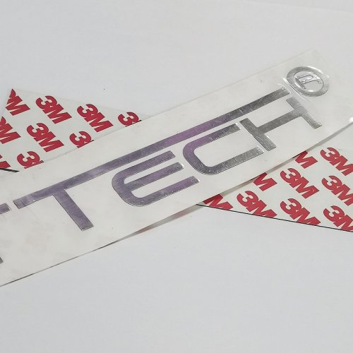 Metal silver 3D logo label brushed nickel lettering sticker