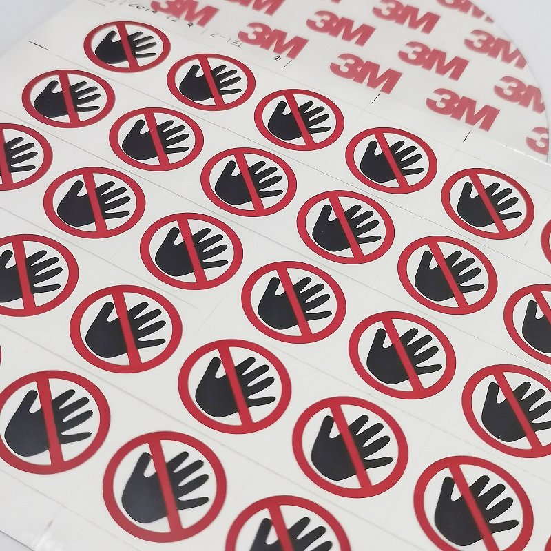 Customized waterproof synthetic paper do not touch the safety warning ...