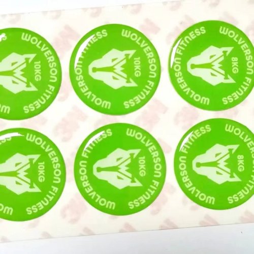High quality custom 3D epoxy transparent label stickers custom fitness equipment weight prompt stickers