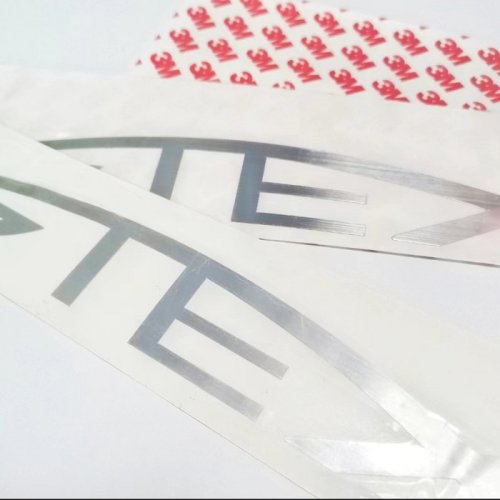 High quality custom silver brushed transfer label stickers
