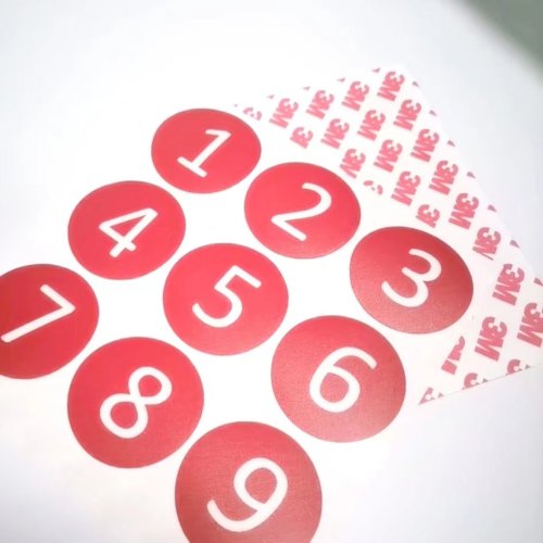High quality custom 3M self-adhesive frosted plastic label stickers custom furniture number plate stickers