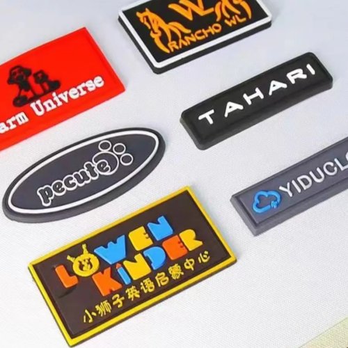 Custom company logo drop plastic label silicone label non-slip sticker PVC soft rubber label stickers