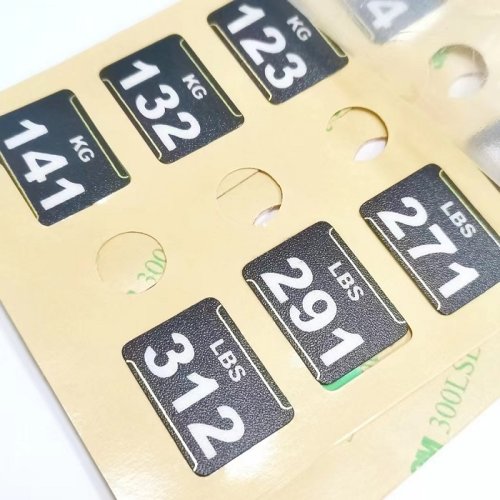 Custom waterproof frosted plastic PVC PP  gym equipment sticker/stack weight sticker