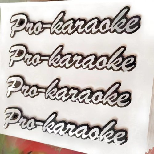 High quality custom home audio logo custom die cut transfer metal sticker