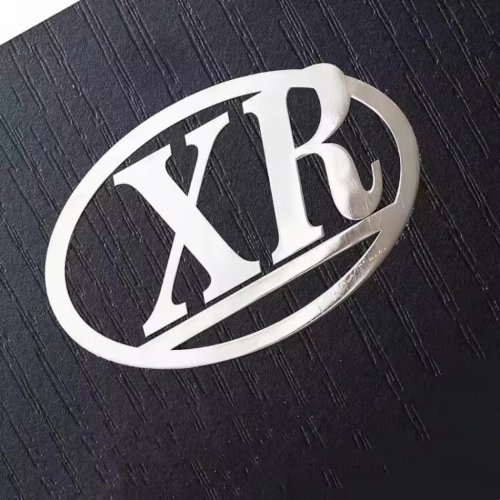 Customize Logo 3D Embossed Silver Gold Glass Transfer Stickers Labels