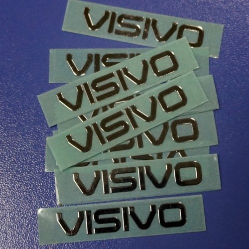 Wholesale Embossed Letters Nickel Stickers 3D Electroforming Metal Nickel Stickers for Packaging Labels