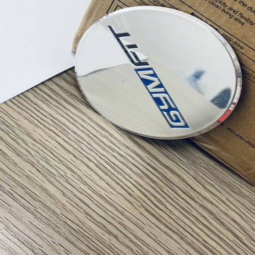 High quality customized metal aluminum circular smooth glossy car label sticker